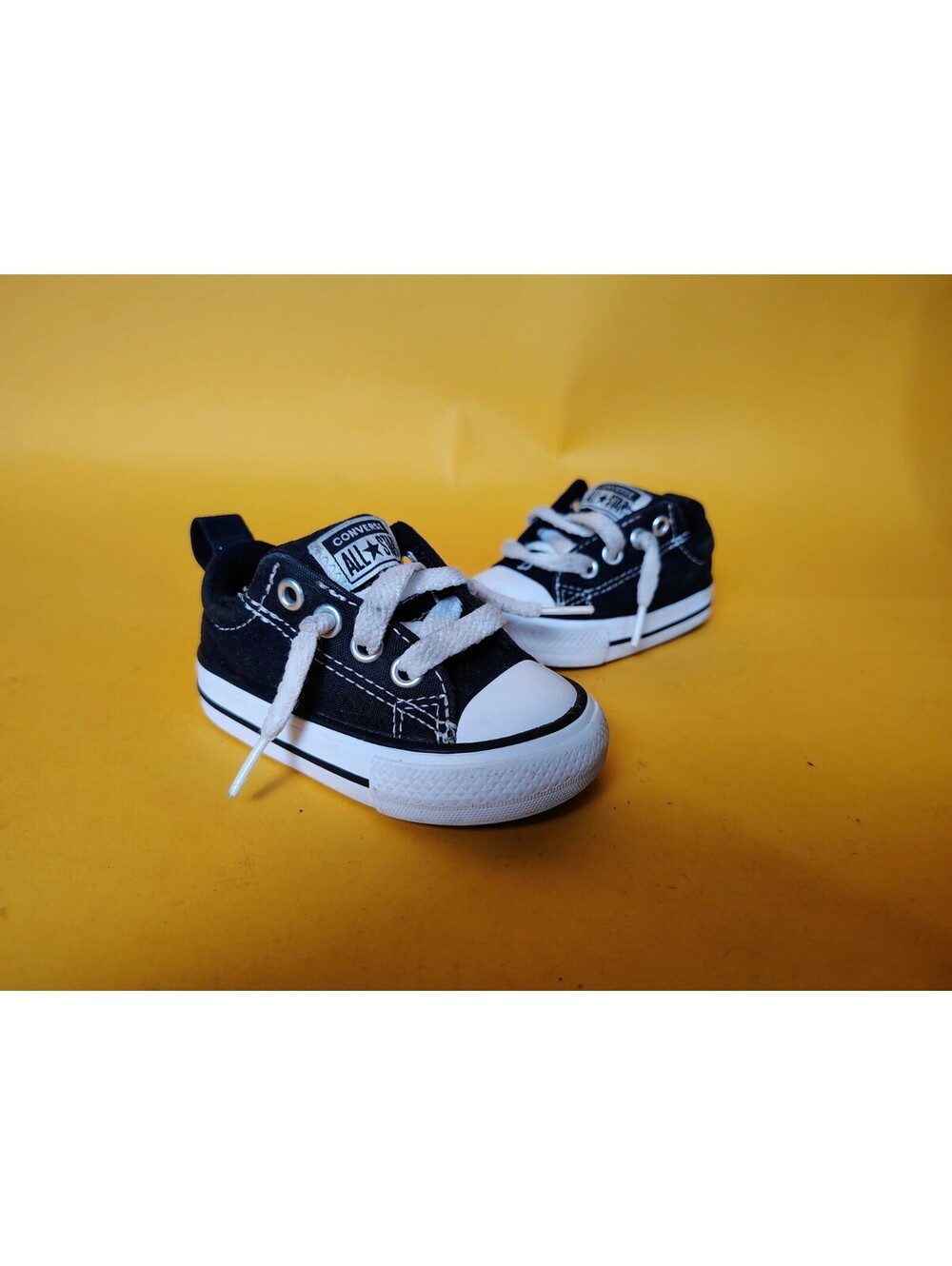 Converse Chuck Taylor All Star Black White Infant Toddler Shoes Size 3 A01699F